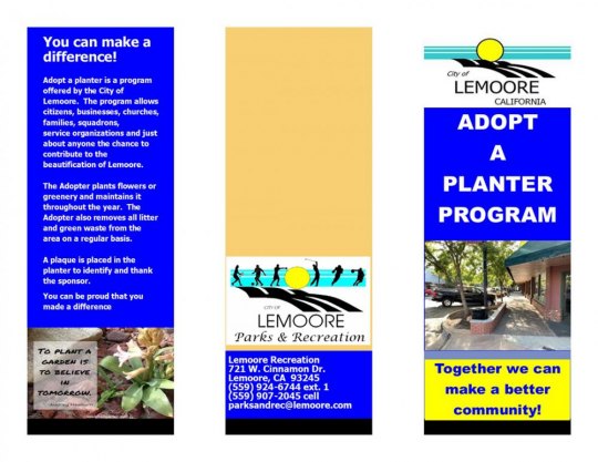 City of Lemoore Recreation Department Adopt a Planter Program announced